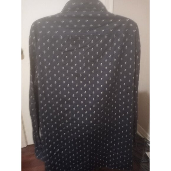 Perry Ellis Stretch Men's 5X Blue Floral Print Button Up Long Sleeve Shirt - Picture 8 of 13